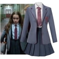 thumbnail image 4 of Disfraz de Matilda el musical para niñas, disfraz gris, uniforme escolar, falda, corbata, traje de fiesta de Halloween, traje para mujer, 4 of 4