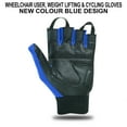 thumbnail image 5 of Wheelchair User Gloves Mobility Disability Fingerless Long Thumb Leather Palm for Men and Women Workout Weight Lifting, Cycling, Driving Gloves New Design Unisex Blue XXL, 5 of 8