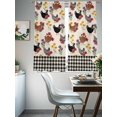 thumbnail image 4 of Farmhouse Rooster Sheer Curtains 72 Inch Length 2 Panels Set Window Treatments, Vintage Watercolor Flowers Black Plaid Rod Pocket Semi Curtains for Living Room/Bedroom/Kitchen Décor, 104"W x 72"L, 4 of 7