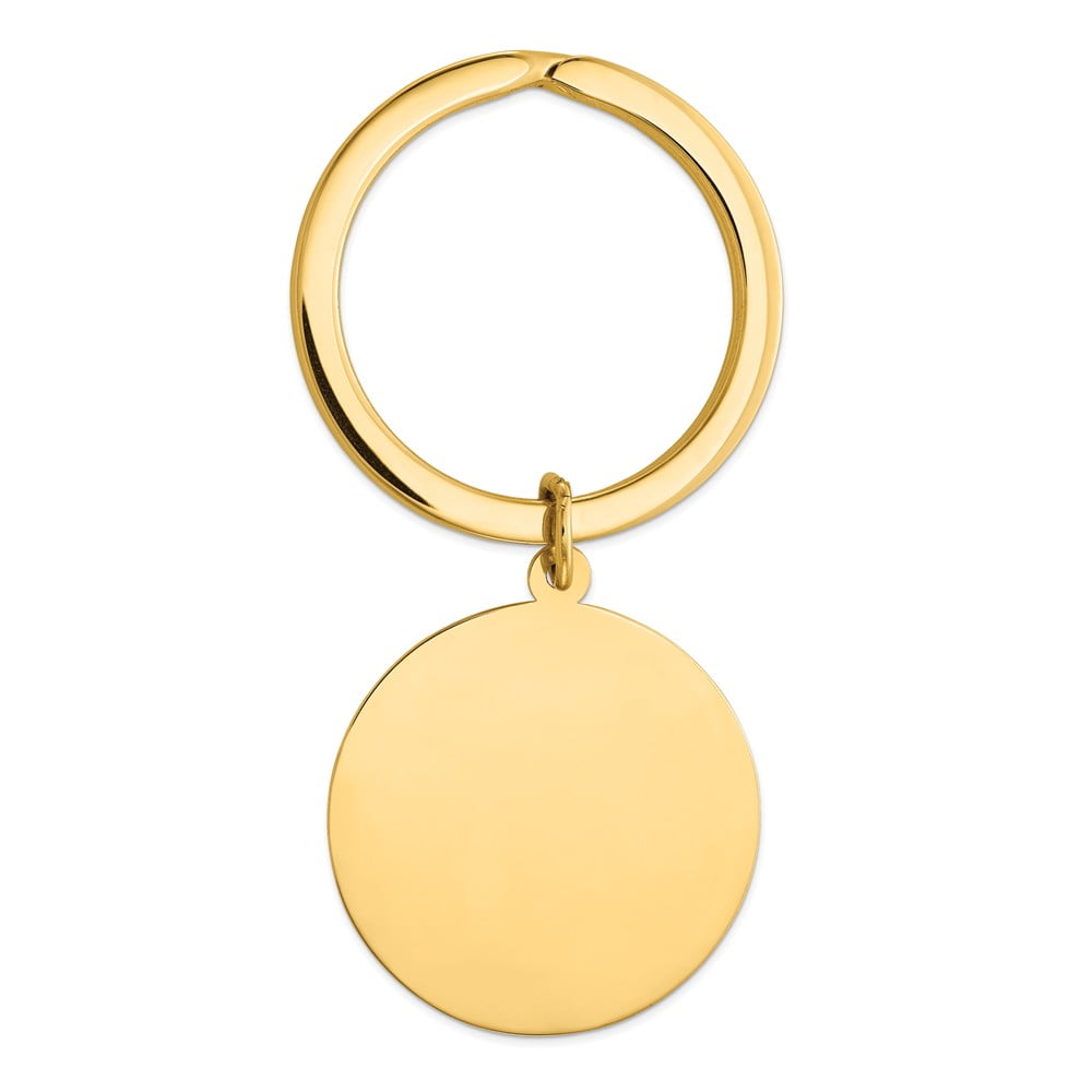 AA Jewels Solid 14k Yellow Gold Men's Round Disc Key Ring Walmart