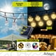 thumbnail image 5 of Luces de navidad solares 100 led esferas bola cristal copo de nieve snowflake style Artego  8 modos de uso para exteriores Guirnalda de luces Cálida, 5 of 8