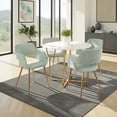 thumbnail image 2 of Margarite Chair, Upholstered Dining Chairs, Mid-Century Modern Dining Chair, Kitchen Chairs for Dining Table, Dining Chairs Set of 2 (Light Green Fabric), 2 of 8