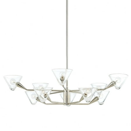 

-Ten Light Chandelier-42 inches Wide-Polished Nickel Finish Bailey Street Home 735-Bel-3370961