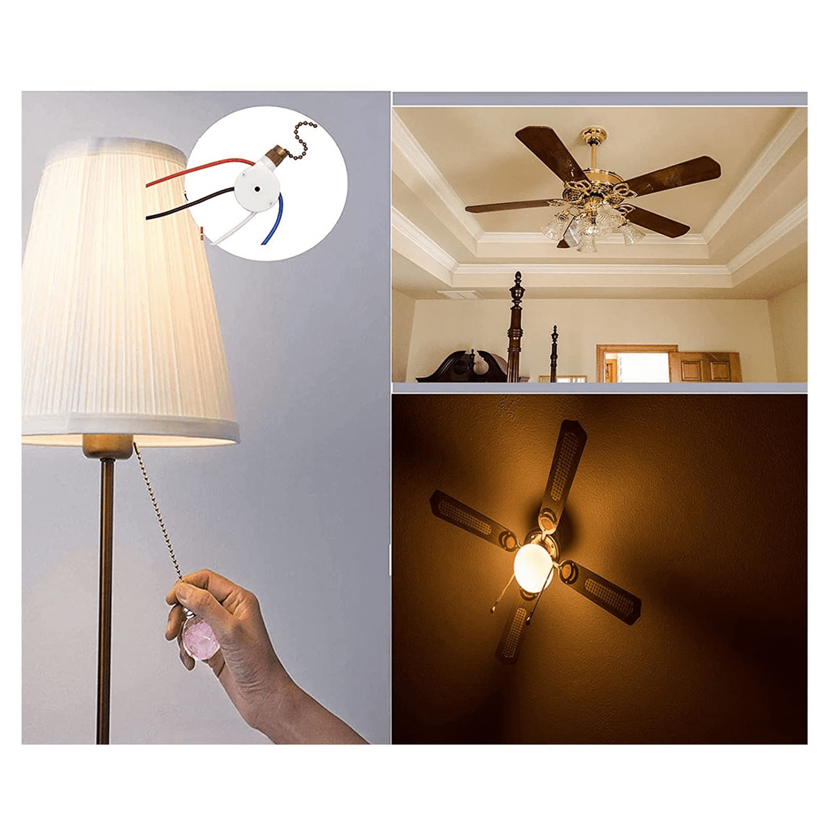 2PCS Ceiling Fan Lights Switch ZingEar ZE208S E89885 3 Speed 4
