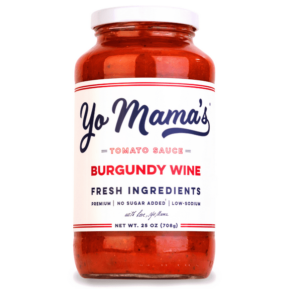 Yo Mama's Foods Keto Friendly Burgundy Wine Pasta Sauce No Sugar Added, Low Carb, 25 oz