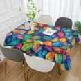 thumbnail image 2 of Yayeee Tablecloths 60" x 108" Rectangle Wrinkle Resistant Party Table Cover, Vibrant Art Leaves Pattern, 2 of 8