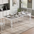 thumbnail image 4 of Rectangular Dining Table for 6, 78 Inch Rustic Farmhouse Kitchen Table with Large Tabletop, Long Wooden Dining Room Table with Heavy Duty Legs, Dinette and Dinner Desk for Party, Big Family，Grey, 4 of 7