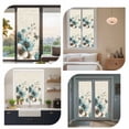 thumbnail image 7 of Teal Tulip Butterfly Window Privacy Film, Turquoise Floral Farmhouse Beige Static Cling UV Sun Blocking Heat Control Window Tint Day and Night, Non-Adhesive One Way Windows Privacy Cover 23.6''x59'', 7 of 7