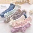 thumbnail image 4 of 6 pairs of warm fuzzy socks: Indoor Lounge Soft Cozy Ankle Fuzzy Socks for Women Cozy Fluffy Winter Slipper Warm Socks, 4 of 11