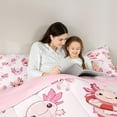 thumbnail image 5 of Manfei Cute Cartoon Axolotl Bedding Comforter Set,Kawaii Bowtie Ribbon Twin Comforter Sets,Pink Bowknot Bow Bedding Set For Girls Kids,Super Cozy Room Decor Reversible,2 Pieces, 5 of 8