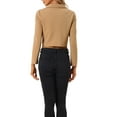 thumbnail image 3 of INSPIRE CHIC Cropped Blazer Jacket for Women's Notched Lapel Collar Casual Office Blazers XS Khaki, 3 of 5