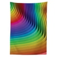thumbnail image 3 of Ambesonne Colorful Tablecloth Rectangular Table Cover, Color Wave Curls Art, 52"x70", Multicolor, 3 of 4