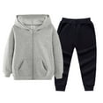 thumbnail image 6 of KAUOD Toddler Zip up Hoodie Joggers Pants Sets 2pc Soft Cotton Fall Hooded Sweatshirts Sweatpants Fall Lightweight Outfits, 6 of 7