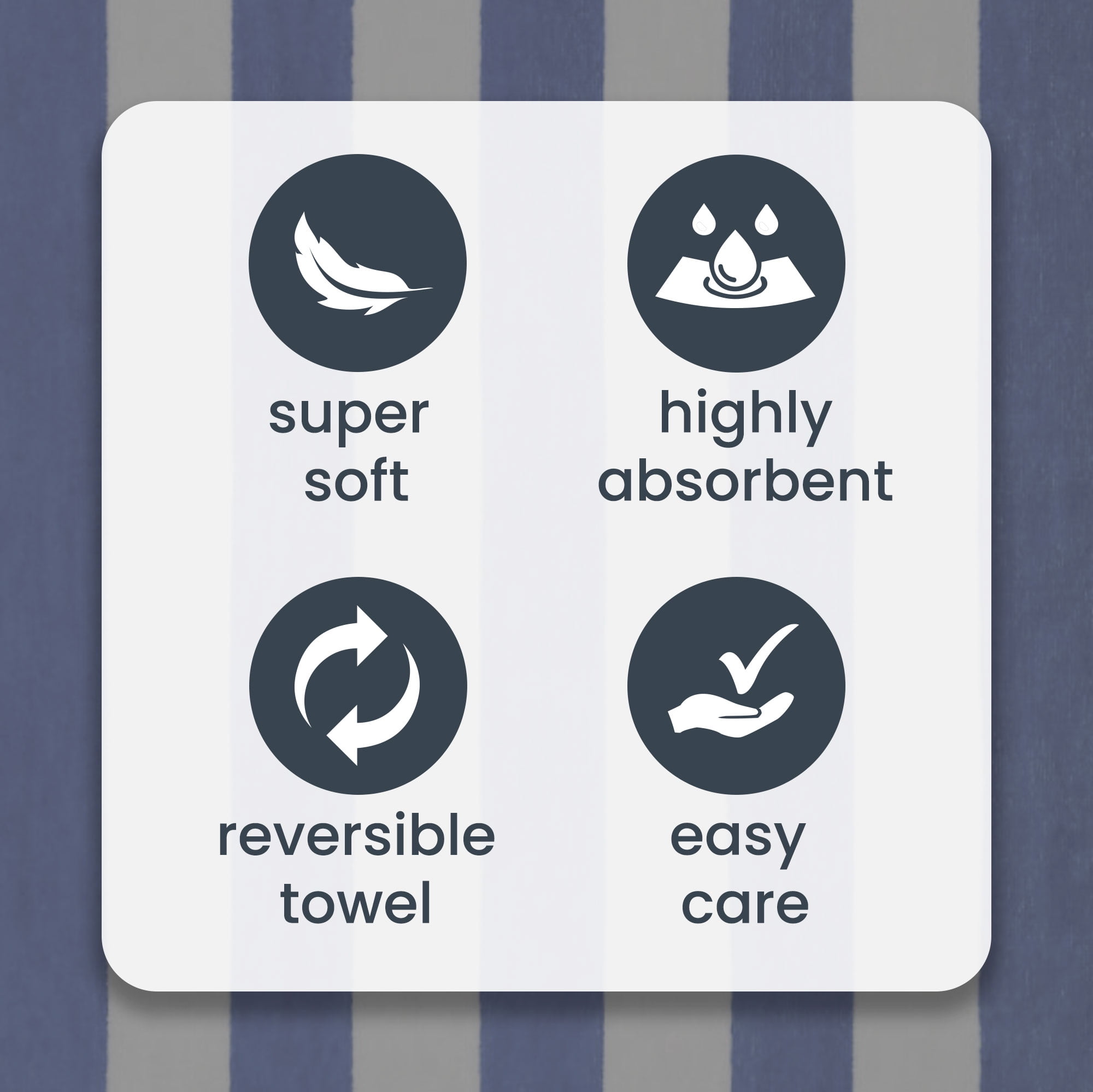 (2 pack) Mainstays Cabana Stripe Beach Towel, 58" x 28", Blue