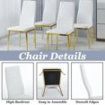 thumbnail image 6 of White Dining Chairs Set of 4 with Gold Legs,Metal Kitchen Chairs Armless,Modern Kitchen Chair Set of 4 for Dining Room,High Back Dining Room Table Chair for Restaurant,Cafe (White), 6 of 14