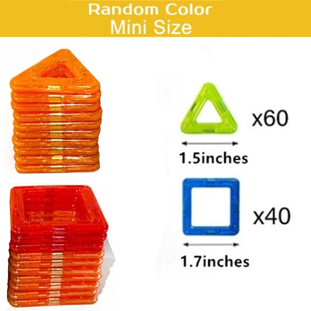 NOGIS Magnetic Blocks Tough Building Tiles Toys for 3+ Year Old Learning by Playing Games for Toddlers Toys Compatible with Major Brands Building Blocks (100 Pcs )