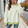 thumbnail image 2 of Hurxie Oversized Sweatshirt for Women Crewneck Striped Shirt Long Sleeve Tops Pullover Womens Fall Fashion, 2 of 8