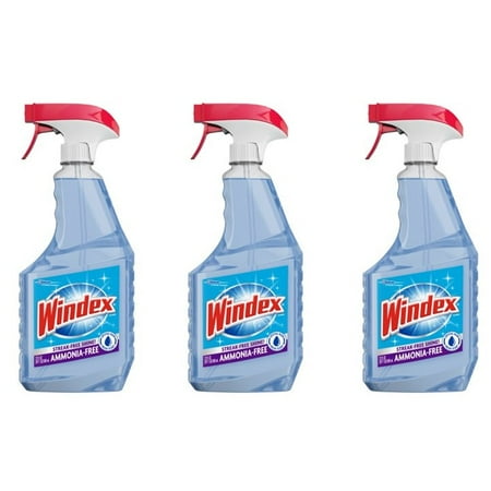Purpose Crystal - (3 pack) Windex Ammonia-Free Glass Cleaner Trigger Bottle, Crystal Rain, 23 fl oz