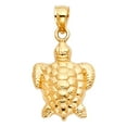 thumbnail image 2 of 14K Yellow Gold Turtle Charm Pendant with 0.8mm Box Chain Necklace - 20", 2 of 4