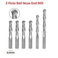 thumbnail image 4 of 6mm shank Solid Carbide Spiral 2 Flutes Ball Nose End Mill Cutter Engraving Bit, 4 of 5