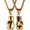 Gold, variant on Men Women Punk Stainless Steel Boxing Glove Chain Pendant Necklace