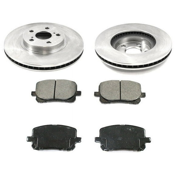Front Ceramic Brake Pad and Rotor Kit - Compatible with 2003 - 2008 Pontiac Vibe 2004 2005 2006 2007
