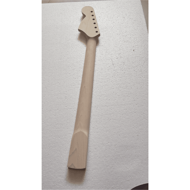 27" Electric Guitar Neck - 22 Frets, Maple & Rosewood, Unfinished Baritone Replacement