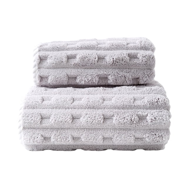 Fleece Face Towel Thickened Soft Absorbent Washcloth for Daily Use, Easy Care Towel with Hanging Loop