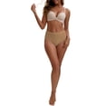 thumbnail image 2 of INSPIRE CHIC Women's Cotton High Waist Briefs Tummy Control Breathable Underwear, Available in Plus Size 2XL Beige, 2 of 4
