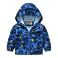 thumbnail image 3 of CPNG Boys Rain Jacket Toddler Kids Waterproof Animal Fleece Lined Warm Snow Coat Hooded Zipper Lightweight Windbreaker Casual Rainproof Raincoats, 3 of 8