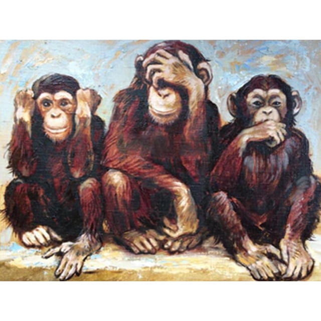 Drill Diamond Painting (DE4043) Animal 5D Full DIY Kit de bordado (Monkey T205) 45x60cm FLhrweasw Nuevo