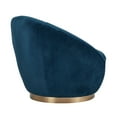 thumbnail image 3 of Armen Living Yves Modern Velvet Swivel Accent Chair in Navy/Gold, 3 of 3