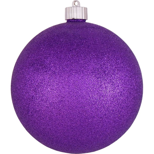 6" (150mm) Shatterproof Purple Glitter Christmas Ball Ornament by