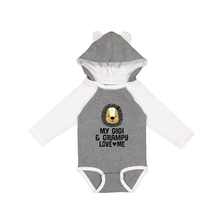 Inktastic Gigi and Grampy Love Me Grandson Lion Boys Long Sleeve Baby Bodysuit