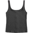 thumbnail image 2 of Women's Sleeveless Vest Button Front Crop Tank Top Ribbed Knit Belly Shirt, 2 of 6
