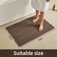 thumbnail image 5 of BULULOM Bathroom Rug - Herringbone Texture Absorbent Waffle Bath Mat, Ultra Soft Anti Non Slip Super Absorbent Quick Dry, achine Washable,24"*36" Taupe, 5 of 11