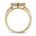 thumbnail image 2 of 14k Yellow Gold Aquamarine Bow Ring Birthstone March, 2 of 9