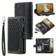 thumbnail image 5 of Premium Leather Flip Phone Case with Zipper Wallet for iPhone 14, 13, 12, 11 Pro Max, X, XS, XR, 8, 7, Plus SE 2020, 2022, 5 of 5