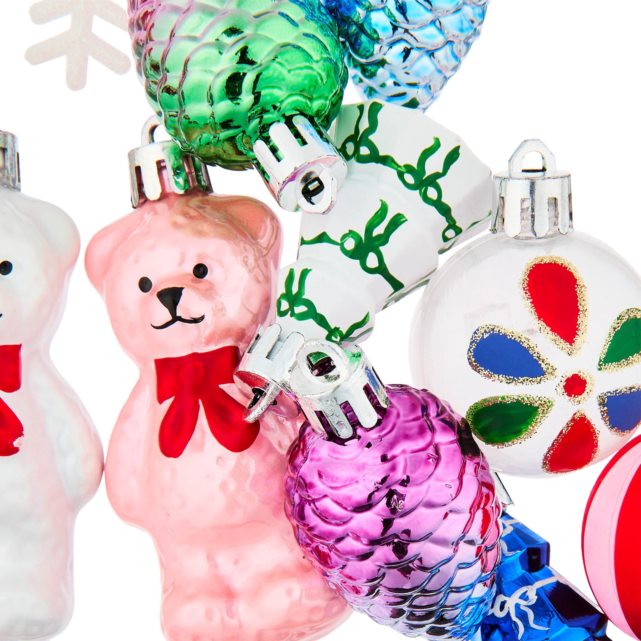 24-Count Multicolor Bright Mini Christmas Ornaments, by Holiday Time