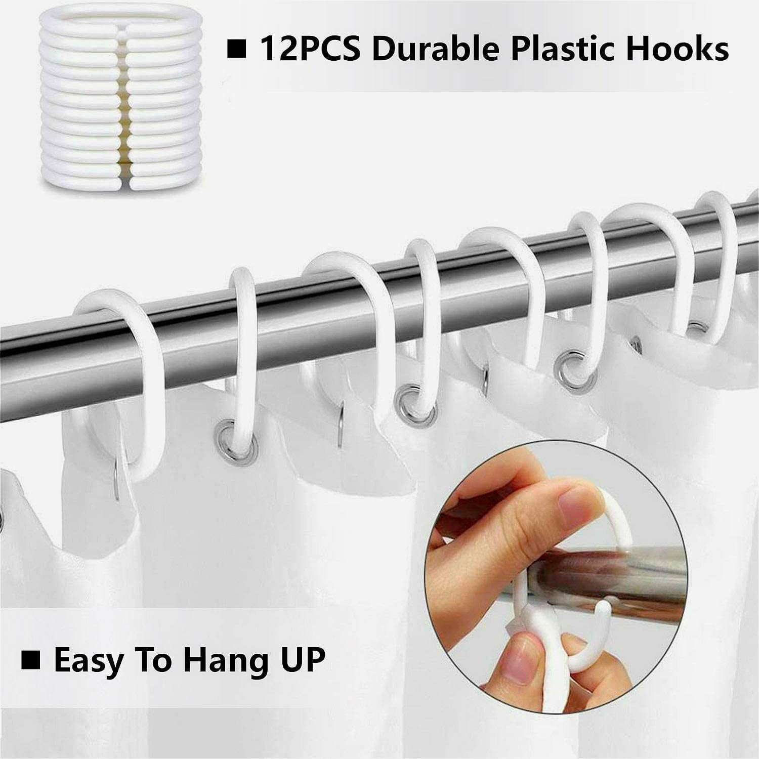 4 PCS White Bible Verse Shower Curtain Sets,Inspirational Quotes Bathroom Sets with Shower Curtain and Rugs and Accessories,Christian Bathroom Shower Curtains Decor with 12 Hooks,72 X 72Inches