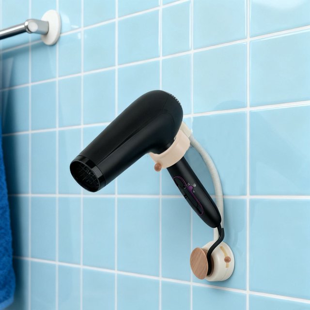 KAKOWELY Soporte De Cabello Con Ventosa 360 Ajustable Para Sin Perforar Color Beige