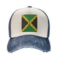 thumbnail image 2 of Jamaica Flag Proud Jamaicans Baseball Cap Distressed Adjustable Vintage Cotton Denim Hat for Women Men, 2 of 7