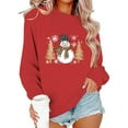 thumbnail image 4 of SYMOID Womens Red Christmas Sweatshirt, Soft Cotton Loose Crew Neck with Snowman Graphic, Festive Holiday Pullover for Women (S-XXL),Size L, 4 of 6