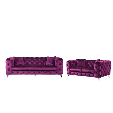 Modern Purple Sofa + Loveseat by Acme Atronia 54905-2pcs