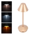 thumbnail image 1 of Lampe de Table Sans Fil, Art de Fer de Style Moderne 3 Couleurs Gradation Sans Fin Lampe de Bureau Portable LED avec Contrôle Tactile, 2000mAh Batterie Rechargeable Lampe de Nuit Tactile pour la Chambre à Coucher du Restaurant, 1 of 8