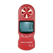 Angle View: Andoer 8 in 1 Handheld Digital Anemometer Wind Speed/Temperature/Humidity/Wind Chill/Heat Index/Dew Point/Barometric Pressure/Altitude Meter with LCD Backlight--Red