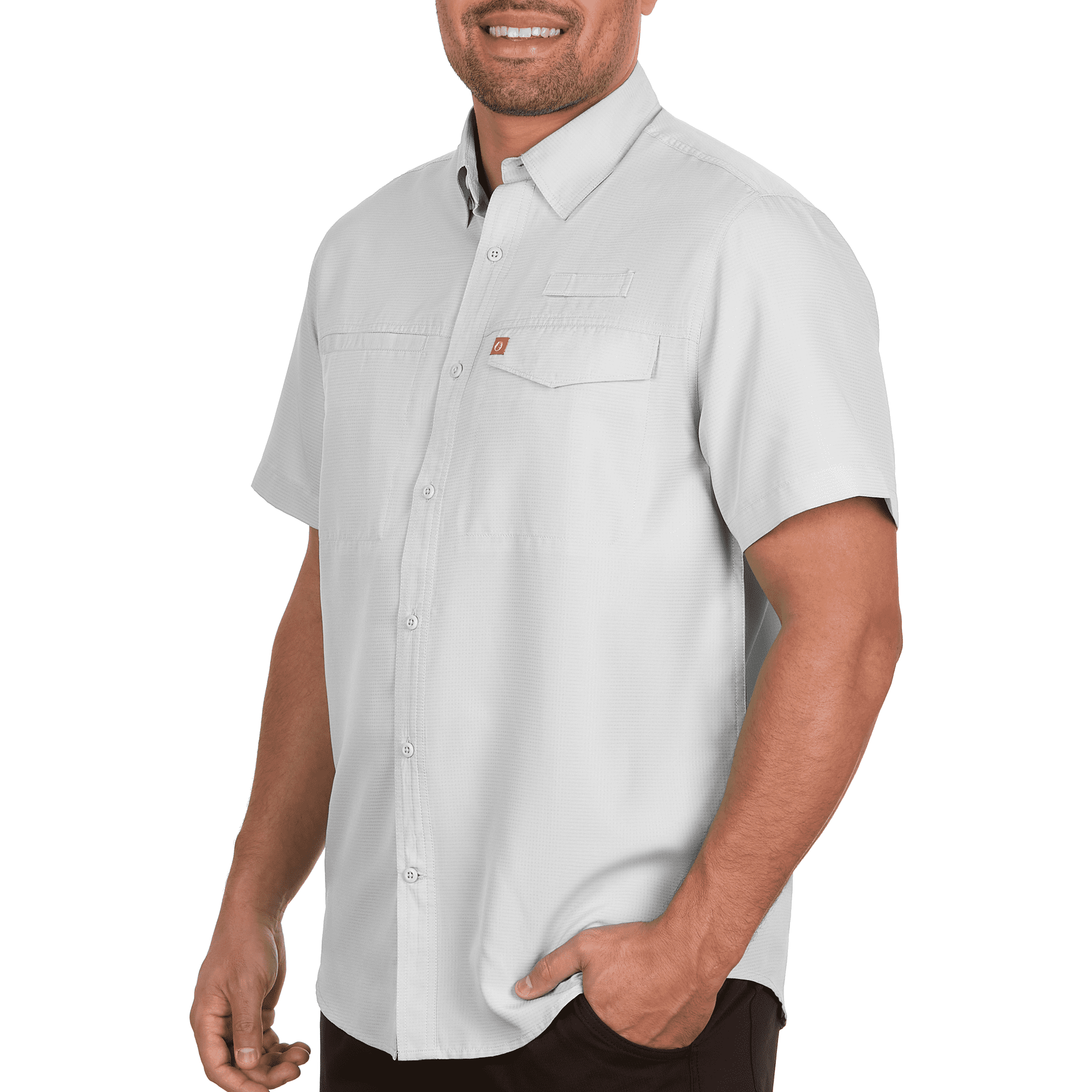 The American Outdoorsman Poly Grid Fishing Short Sleeve Shirt for