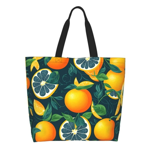 Easygdp Fresh Orange Bolsas Tote para Mujer, Bolsos de Hombro para Viaje, Bolsos de Mano de Gran Capacidad para Compras y Trabajo