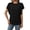 A-Black205, variant on Women's Textured Round Neck Flutter Sleeve T Shirt Casual Wear
