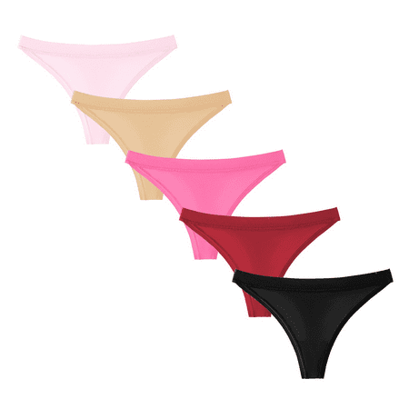 Fulorrnie Underwear for Women Plus Size Thong Comfort Seamless Panty Cute Elastic Waist Breathable Panties Light Pink XL